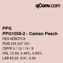 Color code: PPG - PPG1058-2 - Cameo Peach | qconv.com