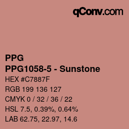 カラーコード: PPG - PPG1058-5 - Sunstone | qconv.com
