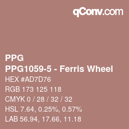 カラーコード: PPG - PPG1059-5 - Ferris Wheel | qconv.com