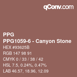 Color code: PPG - PPG1059-6 - Canyon Stone | qconv.com