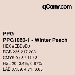 カラーコード: PPG - PPG1060-1 - Winter Peach | qconv.com
