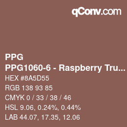 カラーコード: PPG - PPG1060-6 - Raspberry Truffle | qconv.com