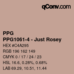 カラーコード: PPG - PPG1061-4 - Just Rosey | qconv.com