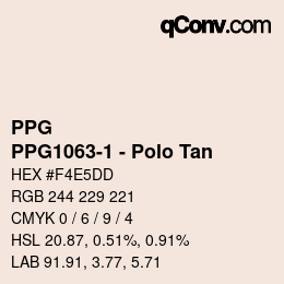 Color code: PPG - PPG1063-1 - Polo Tan | qconv.com