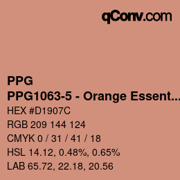 Color code: PPG - PPG1063-5 - Orange Essential | qconv.com