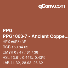 Code couleur: PPG - PPG1063-7 - Ancient Copper | qconv.com