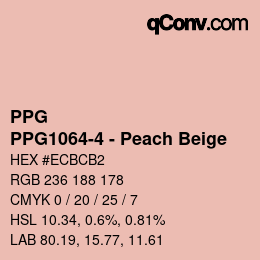 Color code: PPG - PPG1064-4 - Peach Beige | qconv.com