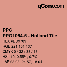 Código de color: PPG - PPG1064-5 - Holland Tile | qconv.com