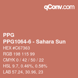 Color code: PPG - PPG1064-6 - Sahara Sun | qconv.com
