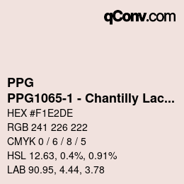 Code couleur: PPG - PPG1065-1 - Chantilly Lace | qconv.com