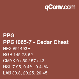 Color code: PPG - PPG1065-7 - Cedar Chest | qconv.com