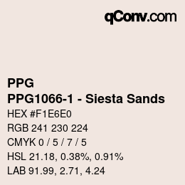 Color code: PPG - PPG1066-1 - Siesta Sands | qconv.com