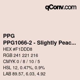 カラーコード: PPG - PPG1066-2 - Slightly Peach | qconv.com