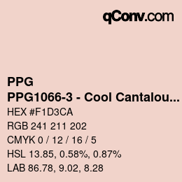 カラーコード: PPG - PPG1066-3 - Cool Cantaloupe | qconv.com