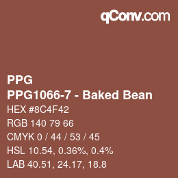 Color code: PPG - PPG1066-7 - Baked Bean | qconv.com