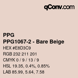 Color code: PPG - PPG1067-2 - Bare Beige | qconv.com