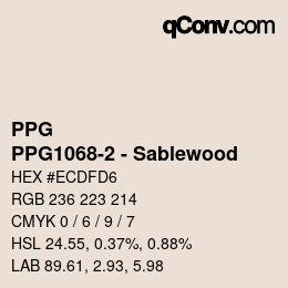 カラーコード: PPG - PPG1068-2 - Sablewood | qconv.com