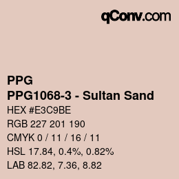 Code couleur: PPG - PPG1068-3 - Sultan Sand | qconv.com