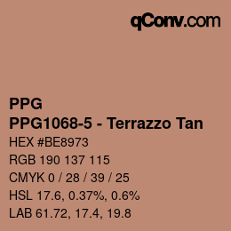 Color code: PPG - PPG1068-5 - Terrazzo Tan | qconv.com
