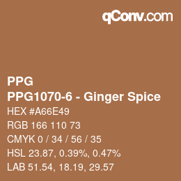 Farbcode: PPG - PPG1070-6 - Ginger Spice | qconv.com