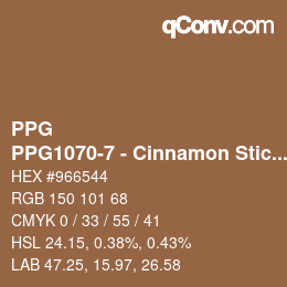 Color code: PPG - PPG1070-7 - Cinnamon Stick | qconv.com