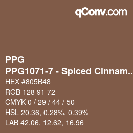 Color code: PPG - PPG1071-7 - Spiced Cinnamon | qconv.com