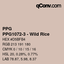 Color code: PPG - PPG1072-3 - Wild Rice | qconv.com