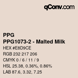 Color code: PPG - PPG1073-2 - Malted Milk | qconv.com