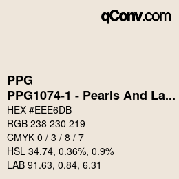 Farbcode: PPG - PPG1074-1 - Pearls And Lace | qconv.com