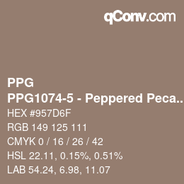 Farbcode: PPG - PPG1074-5 - Peppered Pecan | qconv.com