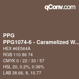 Color code: PPG - PPG1074-6 - Caramelized Walnut | qconv.com