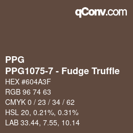 Código de color: PPG - PPG1075-7 - Fudge Truffle | qconv.com