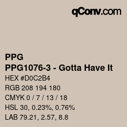 Color code: PPG - PPG1076-3 - Gotta Have It | qconv.com