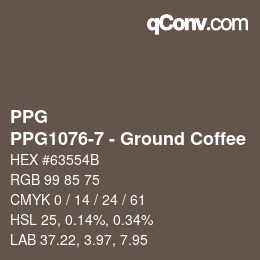 Color code: PPG - PPG1076-7 - Ground Coffee | qconv.com