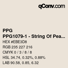 カラーコード: PPG - PPG1079-1 - String Of Pearls | qconv.com
