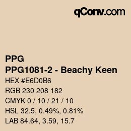 Color code: PPG - PPG1081-2 - Beachy Keen | qconv.com