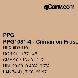 Color code: PPG - PPG1081-4 - Cinnamon Frost | qconv.com