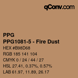 Color code: PPG - PPG1081-5 - Fire Dust | qconv.com