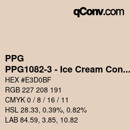 Color code: PPG - PPG1082-3 - Ice Cream Cone | qconv.com