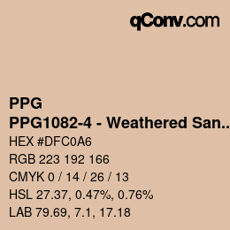 Color code: PPG - PPG1082-4 - Weathered Sandstone | qconv.com