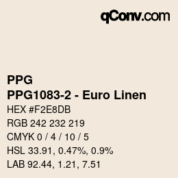 Color code: PPG - PPG1083-2 - Euro Linen | qconv.com