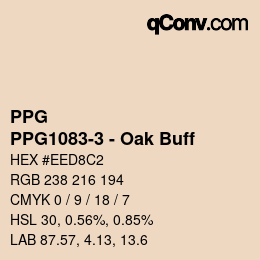 Code couleur: PPG - PPG1083-3 - Oak Buff | qconv.com