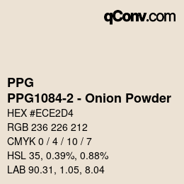 カラーコード: PPG - PPG1084-2 - Onion Powder | qconv.com