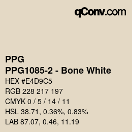 Color code: PPG - PPG1085-2 - Bone White | qconv.com