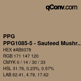 Farbcode: PPG - PPG1085-5 - Sauteed Mushroom | qconv.com