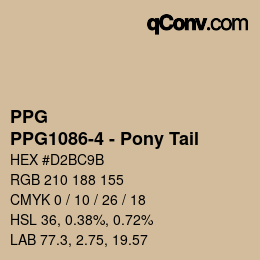 Color code: PPG - PPG1086-4 - Pony Tail | qconv.com