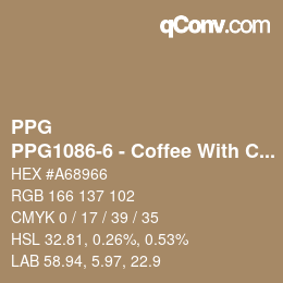 Farbcode: PPG - PPG1086-6 - Coffee With Cream | qconv.com