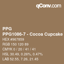 Código de color: PPG - PPG1086-7 - Cocoa Cupcake | qconv.com