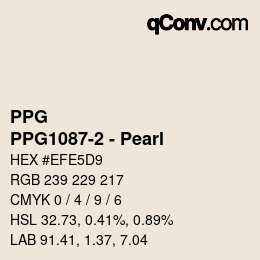 カラーコード: PPG - PPG1087-2 - Pearl | qconv.com