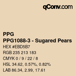 カラーコード: PPG - PPG1088-3 - Sugared Pears | qconv.com